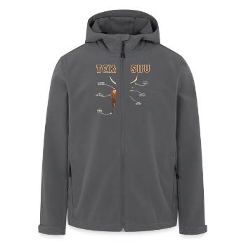Texas SUV Lustiges Kuhdesign Mit Beschriftung - Recycelte Männer Softshell-Jacke von Stanley/Stella - Anthrazit - Vorne - AI Model Male 185 light (185cm)