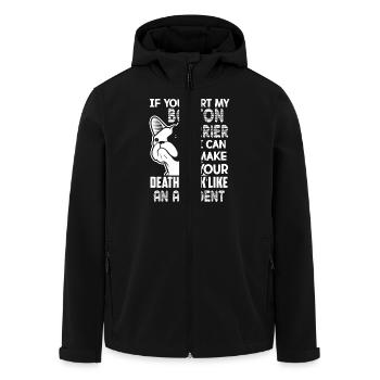If You Hurt My Boston Terrier - Men’s Recycled Softshell Jacket by Stanley/Stella - black - Front - AI Model Male 185 light (185cm)