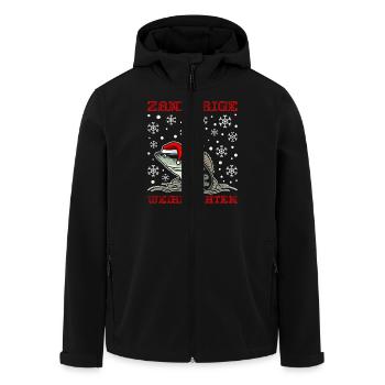 Angler Outfit ZANDERIGE WEIHNACHTEN Lustiges - Recycelte Männer Softshell-Jacke von Stanley/Stella - Schwarz - Vorne - AI Model Male 185 light (185cm)