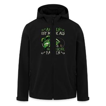 ANGELN IST MEHR ALS NUR FISCHE FANGEN Lustiges - Recycelte Männer Softshell-Jacke von Stanley/Stella - Schwarz - Vorne - AI Model Male 185 light (185cm)