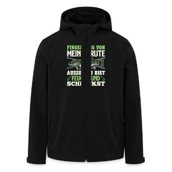 Angler FINGER WEG VON MEIENR RUTE Lustiges Angeln - Recycelte Männer Softshell-Jacke von Stanley/Stella - Schwarz - Vorne - AI Model Male 185 light (185cm)