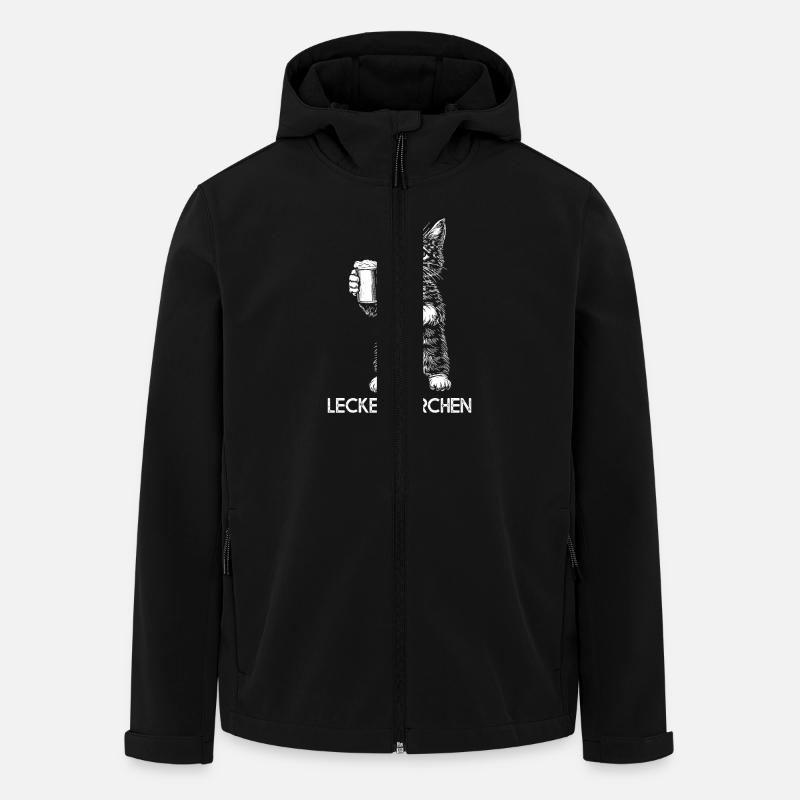 Lecker Bierchen Katze mit Bier - Recycelte Männer Softshell-Jacke von Stanley/Stella - Schwarz