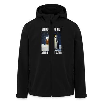 Bildung Ist Gut Aber Bier Ist Guter Pinguin - Recycelte Männer Softshell-Jacke von Stanley/Stella - Schwarz - Vorne - AI Model Male 185 light (185cm)