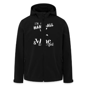 I am A Handball And Wine Kinda Girl - Men’s Recycled Softshell Jacket by Stanley/Stella - black - Front - AI Model Male 185 light (185cm)