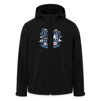 Sailing Squad – Maritimes Design für Segelfans - Recycelte Männer Softshell-Jacke von Stanley/Stella - Schwarz - Vorne - AI Model Male 185 light (185cm)