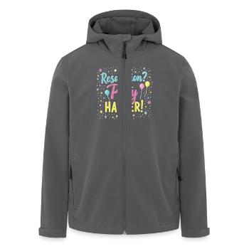 Resolution Party Design – Lustiges Silvester Motiv - Recycelte Männer Softshell-Jacke von Stanley/Stella - Anthrazit - Vorne - AI Model Male 185 light (185cm)