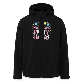 Resolution Party Design – Lustiges Silvester Motiv - Recycelte Männer Softshell-Jacke von Stanley/Stella - Schwarz - Vorne - AI Model Male 185 light (185cm)