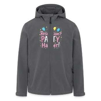 Resolution Party Design – Lustiges Silvester Motiv - Recycelte Männer Softshell-Jacke von Stanley/Stella - Anthrazit - Vorne - AI Model Male 185 light (185cm)