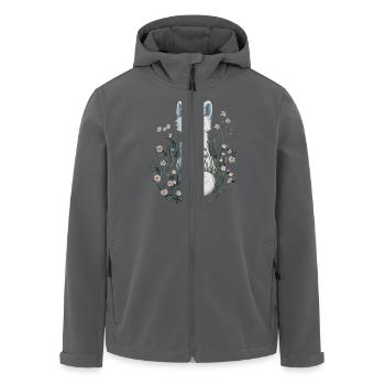 Eleganter Weißer Fuchs in Blumenwiese Gemälde - Recycelte Männer Softshell-Jacke von Stanley/Stella - Schwarz - Vorne - AI Model Male 185 light (185cm)