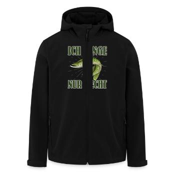 Hecht Angler ICH FANGE NUR HECHT Lustiges Angeln - Recycelte Männer Softshell-Jacke von Stanley/Stella - Schwarz - Vorne - AI Model Male 185 light (185cm)
