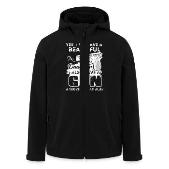 I have A Beautiful Daughter And A Gun - Men’s Recycled Softshell Jacket by Stanley/Stella - black - Front - AI Model Male 185 light (185cm)