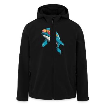 Baleine cool avec des lunettes de soleil dans un look estival - Veste softshell homme en polyester recyclé Stanley/Stella - noir - Devant - AI Model Male 185 light (185cm)