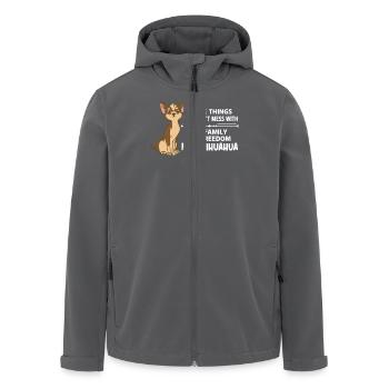 Trois choses : la liberté familiale Chihuahua - Veste softshell homme en polyester recyclé Stanley/Stella - charbon - Devant - AI Model Male 185 light (185cm)