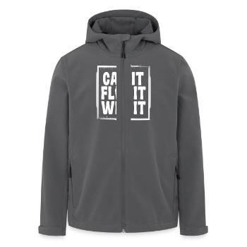 Cap It Flip It Win It jeu défi amusant - Veste softshell homme en polyester recyclé Stanley/Stella - charbon - Devant - AI Model Male 185 light (185cm)