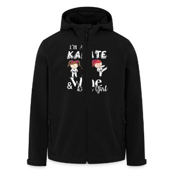 And Wine Kinda Girl - Men’s Recycled Softshell Jacket by Stanley/Stella - black - Front - AI Model Male 185 light (185cm)