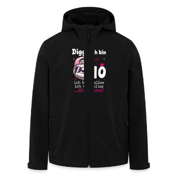 Digga Ich Bin 10 Kindergeburtstag Mädchen - Recycelte Männer Softshell-Jacke von Stanley/Stella - Schwarz - Vorne - AI Model Male 185 light (185cm)