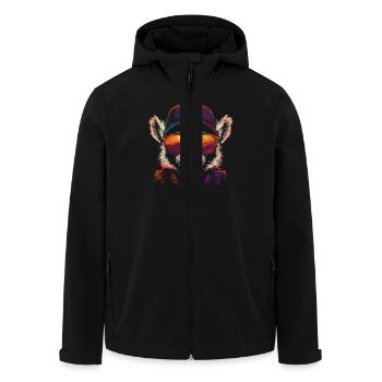 Stylish Lemur With Sunglasses And - Men’s Recycled Softshell Jacket by Stanley/Stella - black - Front - AI Model Male 185 light (185cm)