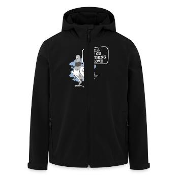 I Will Shit On Everything You Love pigeon humor - Men’s Recycled Softshell Jacket by Stanley/Stella - black - Front - AI Model Male 185 light (185cm)