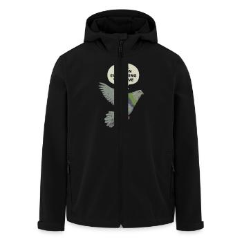 Taube Mit Humor: I Will Shit On Everything You - Recycelte Männer Softshell-Jacke von Stanley/Stella - Schwarz - Vorne - AI Model Male 185 light (185cm)