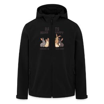 Les lapins me rendent heureux Les gens rendent les gens - Veste softshell homme en polyester recyclé Stanley/Stella - noir - Devant - AI Model Male 185 light (185cm)
