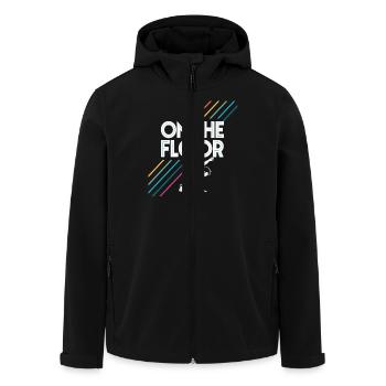 On The Floor – Cool Breakdance Design - Men’s Recycled Softshell Jacket by Stanley/Stella - black - Front - AI Model Male 185 light (185cm)