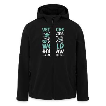 Vet Techs Saving The World One Paw At A Time - Recycelte Männer Softshell-Jacke von Stanley/Stella - Schwarz - Vorne - AI Model Male 185 light (185cm)