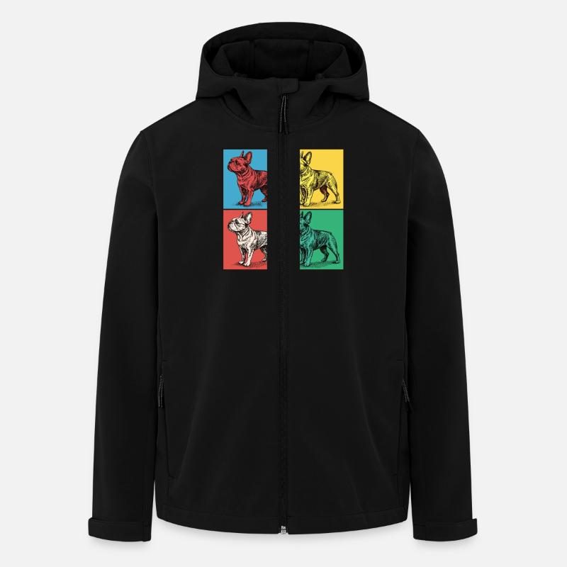 French Bulldog Pop Art Design - Men’s Recycled Softshell Jacket by Stanley/Stella - black