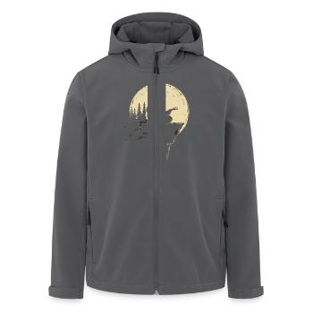 Guitariste au clair de lune sur des rochers - Veste softshell homme en polyester recyclé Stanley/Stella - charbon - Devant - AI Model Male 185 light (185cm)