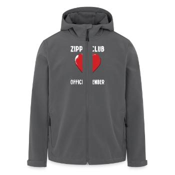 Zipper Club Official Member Heart with - Men’s Recycled Softshell Jacket by Stanley/Stella - anthracite - Front - AI Model Male 185 light (185cm)