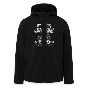 Ich bin hauptberuflich Radfahrer - Recycelte Männer Softshell-Jacke von Stanley/Stella - Schwarz - Vorne - AI Model Male 185 light (185cm)
