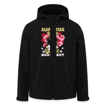 Kiss Your Border Collie - Men’s Recycled Softshell Jacket by Stanley/Stella - black - Front - AI Model Male 185 light (185cm)