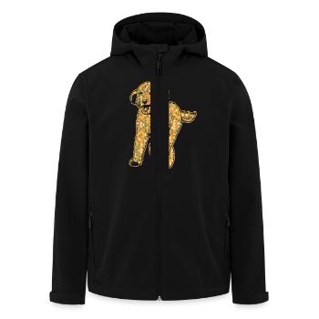 Labradoodle Geometric - Men’s Recycled Softshell Jacket by Stanley/Stella - black - Front - AI Model Male 185 light (185cm)