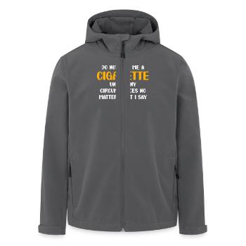 Don't give me a cigarette no matter what I say - Men’s Recycled Softshell Jacket by Stanley/Stella - anthracite - Front - AI Model Male 185 light (185cm)