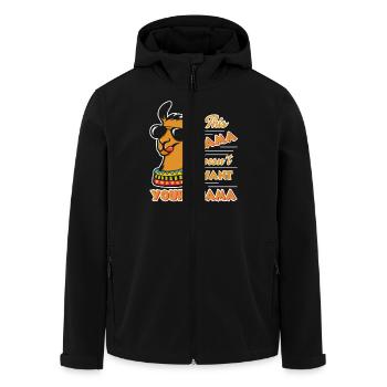 This Llama Doesn't Want Your Drama - Men’s Recycled Softshell Jacket by Stanley/Stella - black - Front - AI Model Male 185 light (185cm)