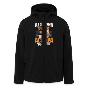 Großvater ALS PAPA GELIEBT ALS OPA VERGÖTTERT - Recycelte Männer Softshell-Jacke von Stanley/Stella - Schwarz - Vorne - AI Model Male 185 light (185cm)