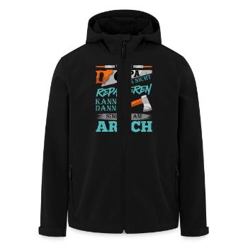 Großvater WENN OPA ES NICHT REPARIEREN KANN - Recycelte Männer Softshell-Jacke von Stanley/Stella - Schwarz - Vorne - AI Model Male 185 light (185cm)