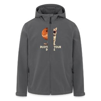 Katzenhumor – Plotting Your Demise – Mit - Recycelte Männer Softshell-Jacke von Stanley/Stella - Anthrazit - Vorne - AI Model Male 185 light (185cm)