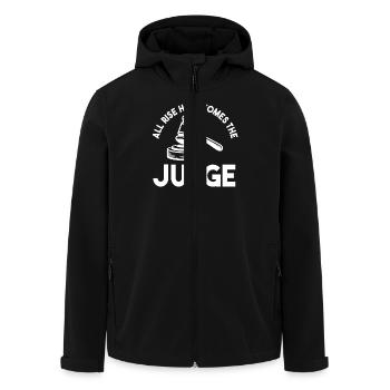 All Rise Here Comes The Judge - Men’s Recycled Softshell Jacket by Stanley/Stella - black - Front - AI Model Male 185 light (185cm)