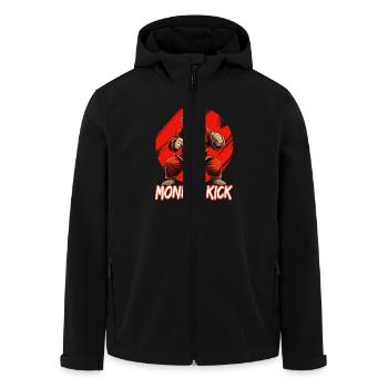 Karate Judo Affe Schimpanse Kampfsport - Recycelte Männer Softshell-Jacke von Stanley/Stella - Schwarz - Vorne - AI Model Male 185 light (185cm)
