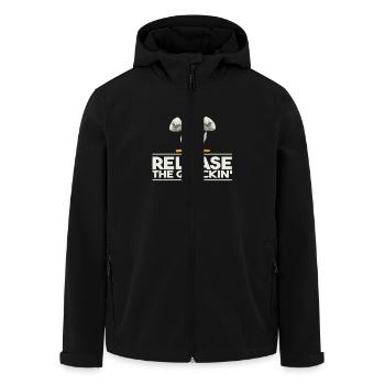 Release The Quackin' Duck Power Humor - Men’s Recycled Softshell Jacket by Stanley/Stella - black - Front - AI Model Male 185 light (185cm)