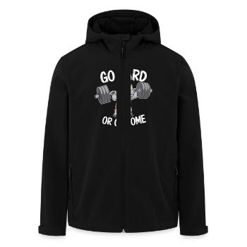 GYM GO HARD OR GO HOME - Men’s Recycled Softshell Jacket by Stanley/Stella - black - Front - AI Model Male 185 light (185cm)