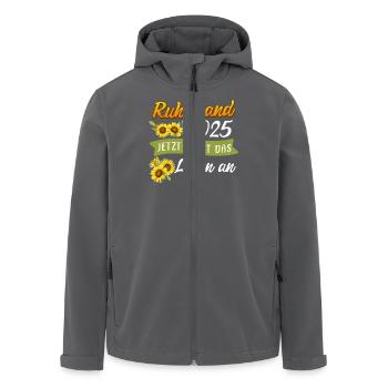 RUHESTAND 2025 JETZT FÄNGT DAS LEBEN AN Lustig - Recycelte Männer Softshell-Jacke von Stanley/Stella - Anthrazit - Vorne - AI Model Male 185 light (185cm)