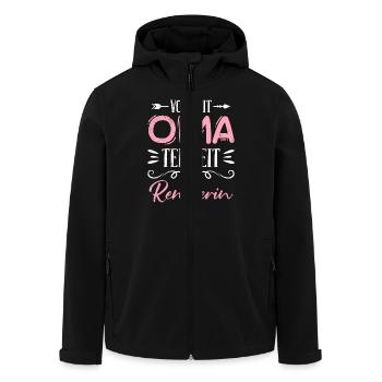 VOLLZEIT OMA TEILZEIT RENTNERIN Lustiges Omi - Recycelte Männer Softshell-Jacke von Stanley/Stella - Schwarz - Vorne - AI Model Male 185 light (185cm)