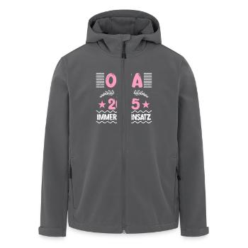 OMA SEIT 2025 IMMER IM EINSATZ Lustiges - Recycelte Männer Softshell-Jacke von Stanley/Stella - Anthrazit - Vorne - AI Model Male 185 light (185cm)