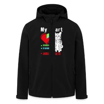 I Love American Bobtail - Men’s Recycled Softshell Jacket by Stanley/Stella - black - Front - AI Model Male 185 light (185cm)