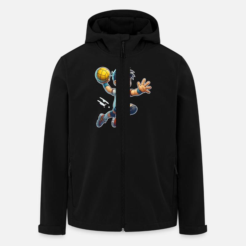 Handball Joueurs de handball - Veste softshell homme en polyester recyclé Stanley/Stella - noir