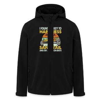 Key to happiness: ride a sand rail and - Men’s Recycled Softshell Jacket by Stanley/Stella - black - Front - AI Model Male 185 light (185cm)