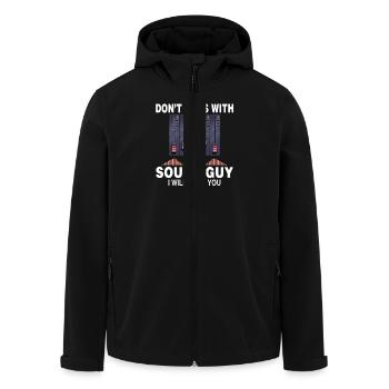 Leave the sound man alone otherwise you will - Men’s Recycled Softshell Jacket by Stanley/Stella - black - Front - AI Model Male 185 light (185cm)