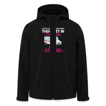 Je dois d’abord voir les bonbons, puis je grimpe - Veste softshell homme en polyester recyclé Stanley/Stella - noir - Devant - AI Model Male 185 light (185cm)