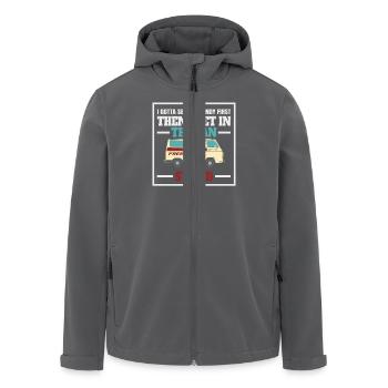 Ich Muss Erst Die Süßigkeiten Sehen Dann Steige - Recycelte Männer Softshell-Jacke von Stanley/Stella - Anthrazit - Vorne - AI Model Male 185 light (185cm)